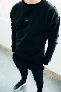 6IX CREW NECK JUMPER BLACK - 6IX Collection 