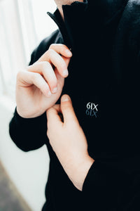 6IX MERINO ZIP NECK JUMPER BLACK FEAT. CONTRAST LOGO - 6IX Collection 
