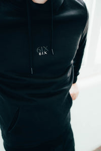 6IX CONTRAST LOGO HOODIE BLACK - 6IX Collection 