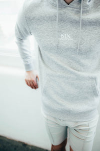 6IX SIGNATURE LOGO HOODIE LIGHT GREY - 6IX Collection 