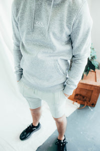 6IX SIGNATURE LOGO HOODIE LIGHT GREY - 6IX Collection 