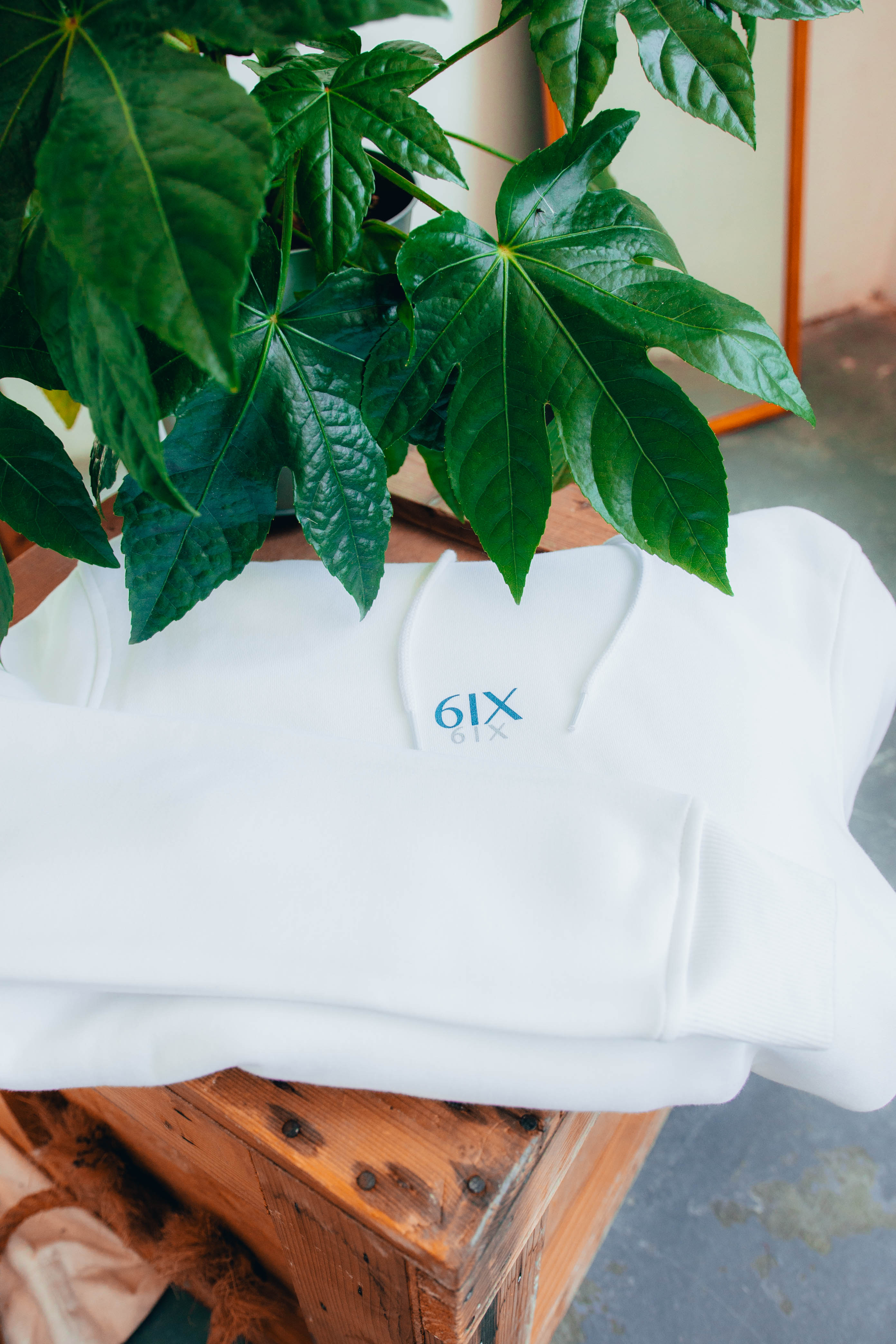 6IX CONTRAST LOGO HOODIE WHITE - 6IX Collection 