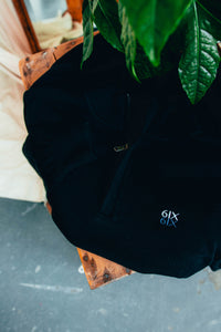 6IX MERINO ZIP NECK JUMPER BLACK FEAT. CONTRAST LOGO - 6IX Collection 