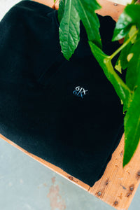 6IX MERINO ZIP NECK JUMPER BLACK FEAT. CONTRAST LOGO - 6IX Collection 