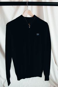 6IX MERINO ZIP NECK JUMPER BLACK FEAT. CONTRAST LOGO - 6IX Collection 