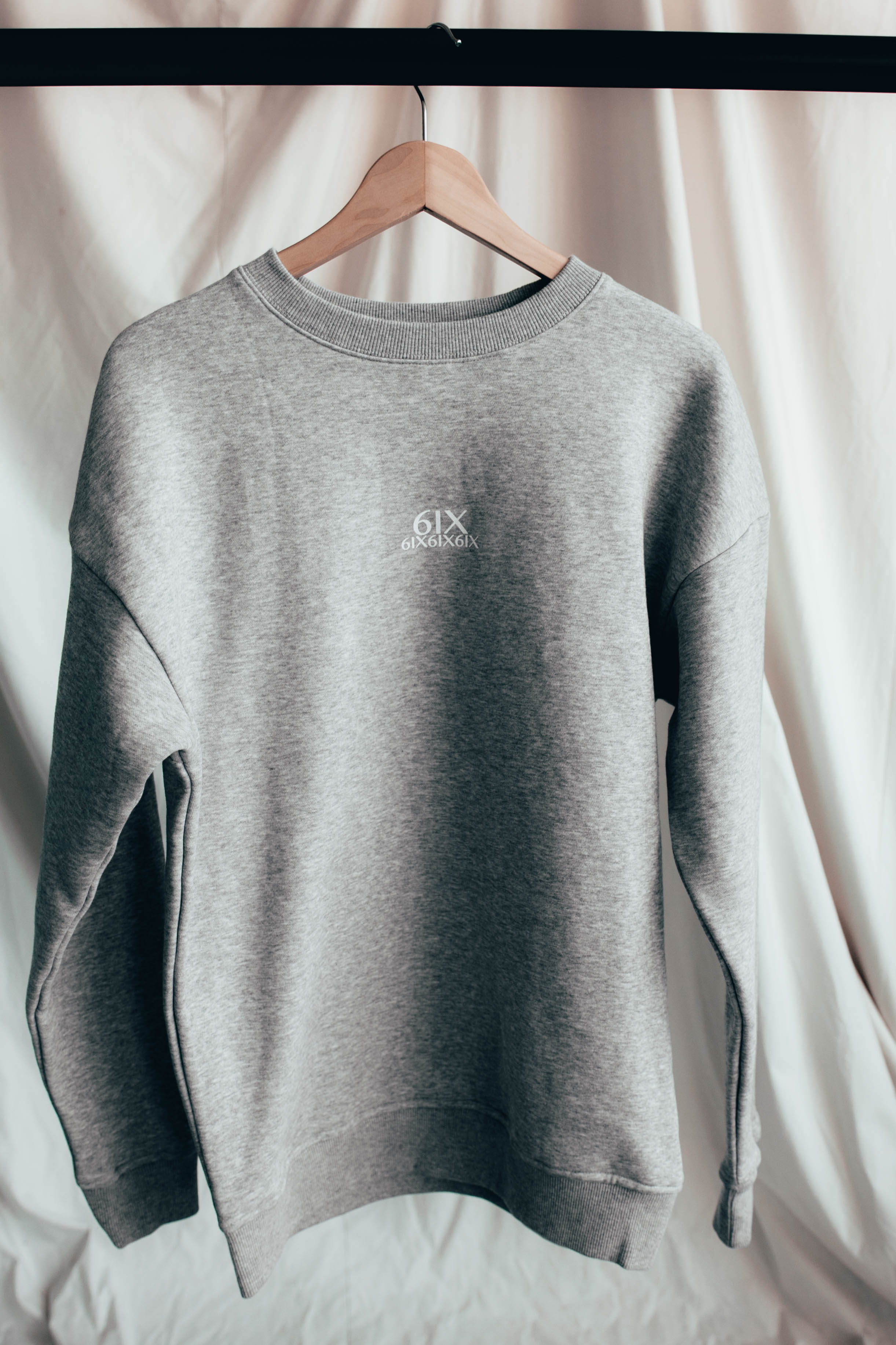 6IX CREW NECK JUMPER GREY - 6IX Collection 