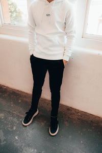 6IX CONTRAST LOGO HOODIE WHITE - 6IX Collection 