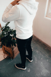 6IX CONTRAST LOGO HOODIE WHITE - 6IX Collection 