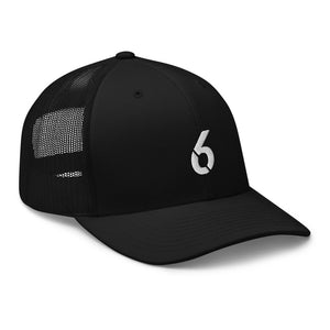 TRUCKER CAP WHITE 6 LOGO - 6IX Collection 