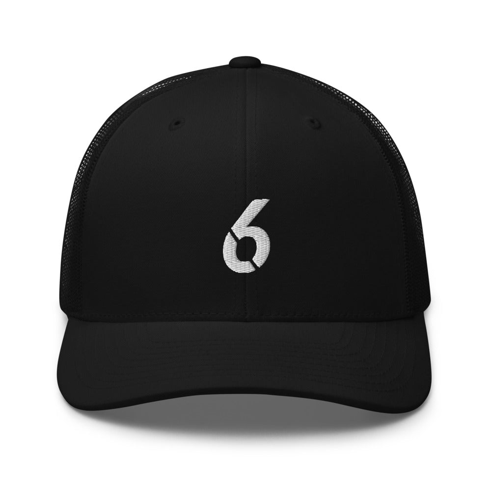 TRUCKER CAP WHITE 6 LOGO - 6IX Collection 